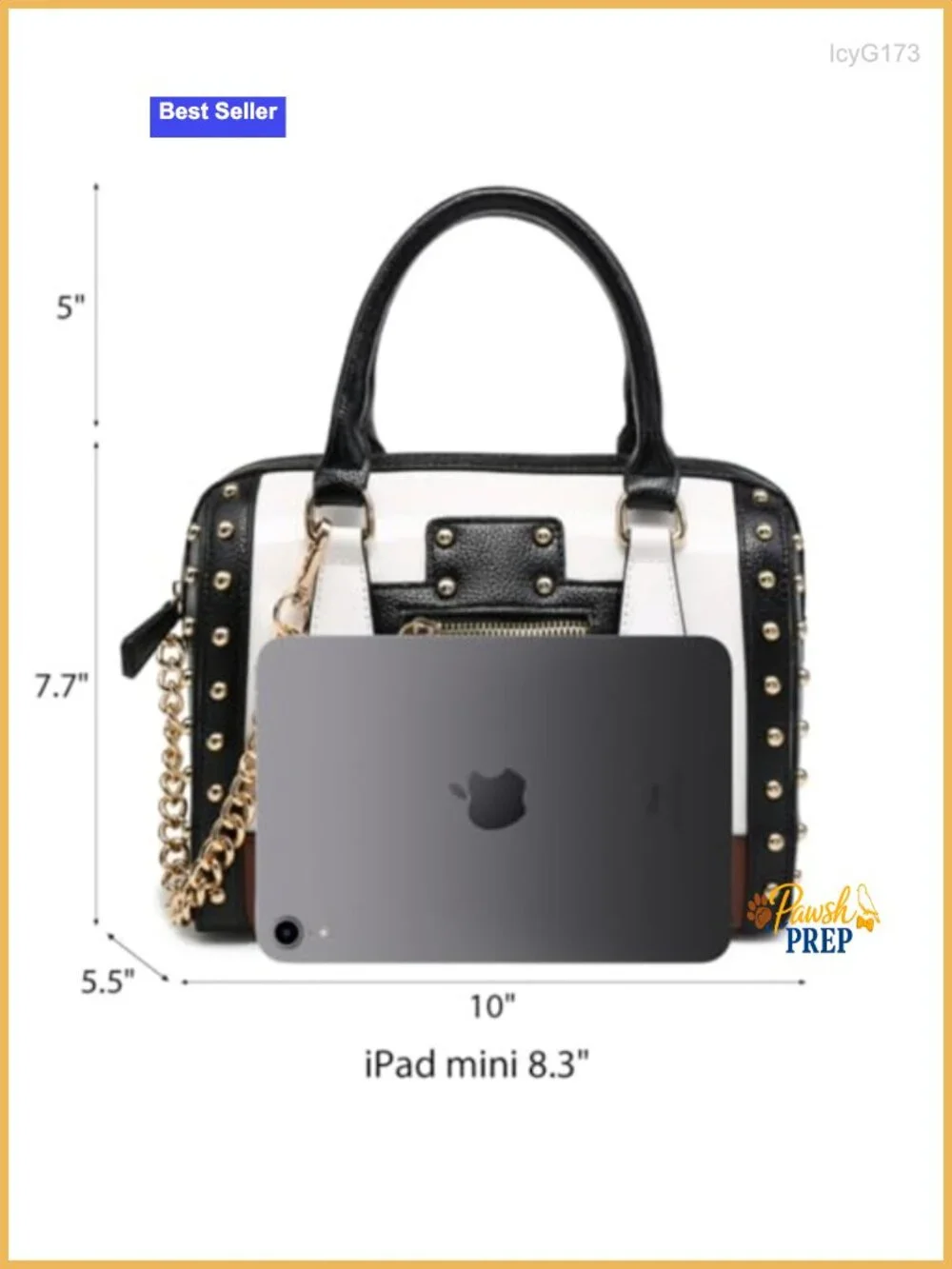 Faux Leather Barrel Satchel Handbag with Rivet Decoration, Top Handle Shoulder